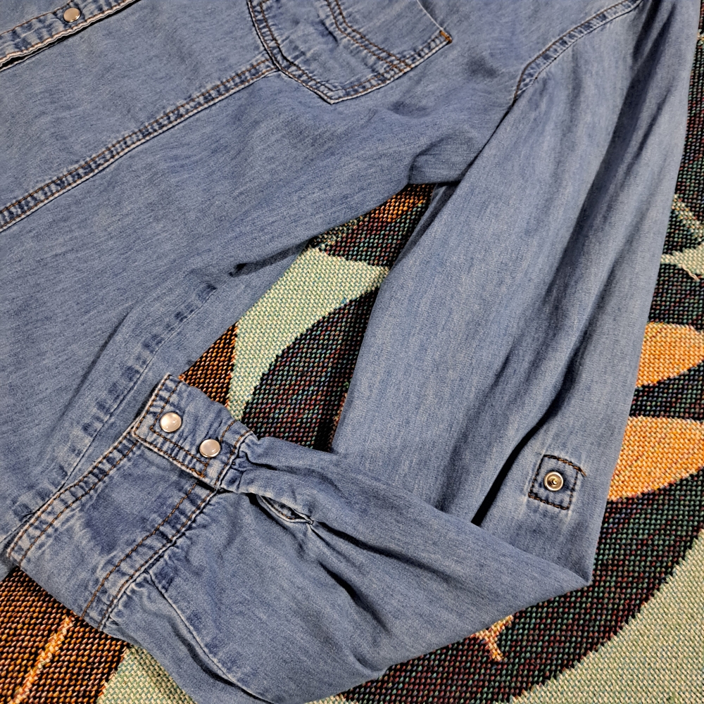šDENIM BUTTON DOWN SHIRT-L - Picture 4 of 8